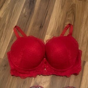 Cacique Vibrant Red Lace Bra 44DDD
